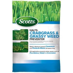 imageScotts Halts Crabgrass and Grassy Weed Preventer Crabgrass Preventer Pre Emergent Weed Control for Lawns Prevents Chickweed ampamp More Treats up to 5000 sq ft 1006 lb5 000 sq ft