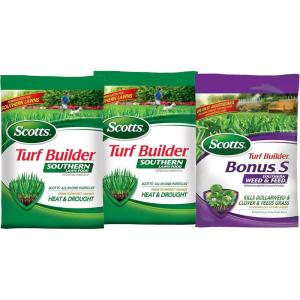 imageScotts Turf Builder 4Part Southern Lawn Care Plan Includes Southern Lawn Food and Bonus S Southern Weed and Feed2 For Small Yards Covers up to 5000 sq ftSmall Yard  3 Part Application