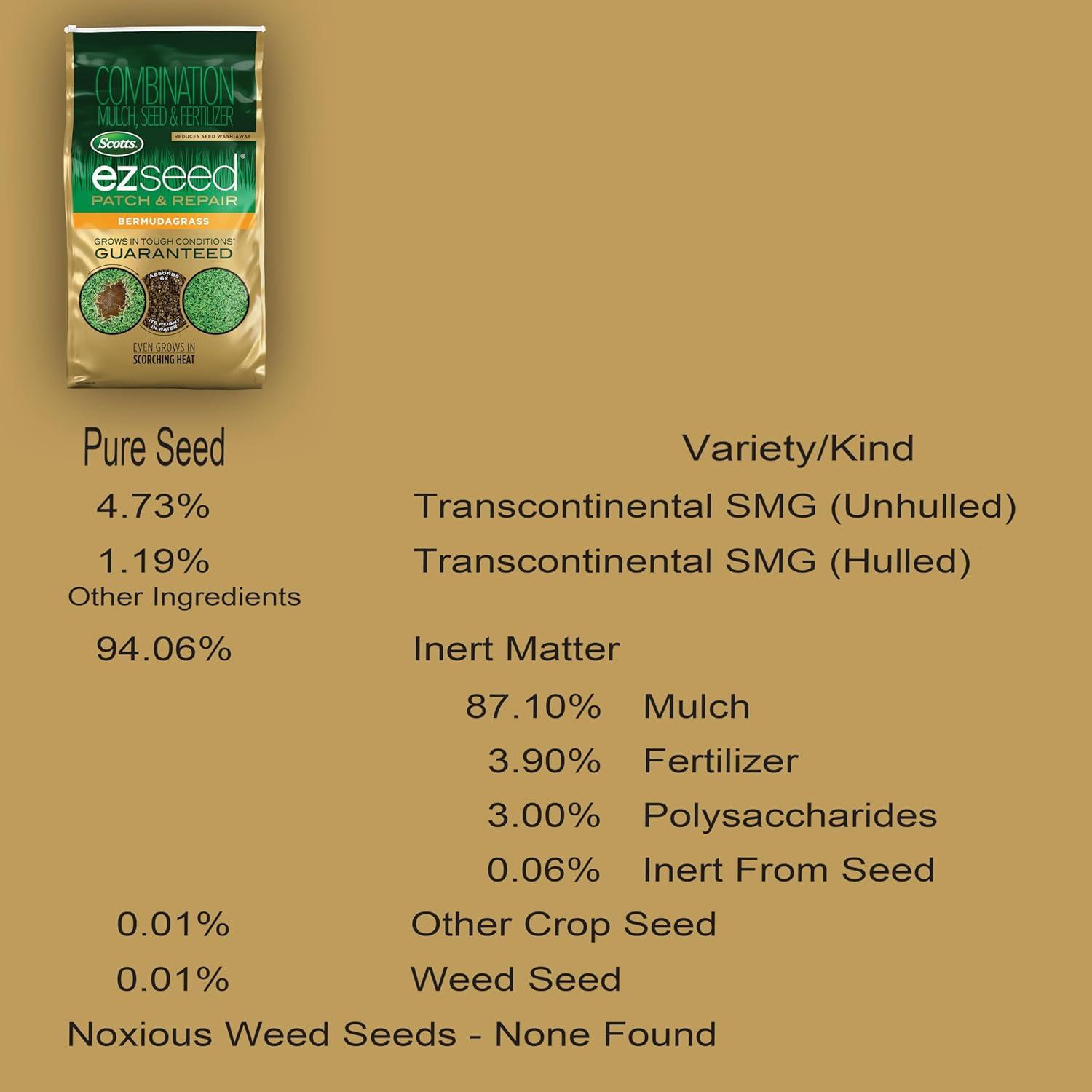 imageScotts EZ Seed Bermudagrass  375 lb Combination Mulch Seed and Fertilizer For Tough Conditions Like Scorching Heat and Dry Areas Grows on Slopes and in High Traffic Areas2 Pack