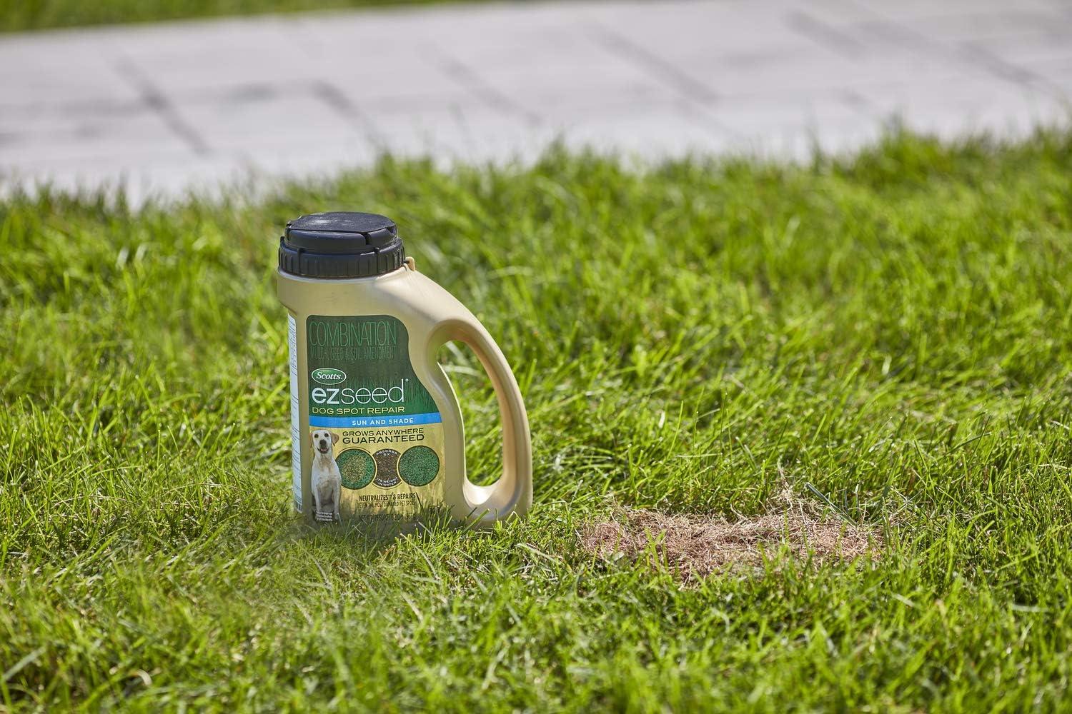 imageScotts EZ Seed Dog Spot Repair Sun and Shade  2 Lb Mulch Seed and Soil Amendment with Protectant and Tackifier Repairs Pet Spots