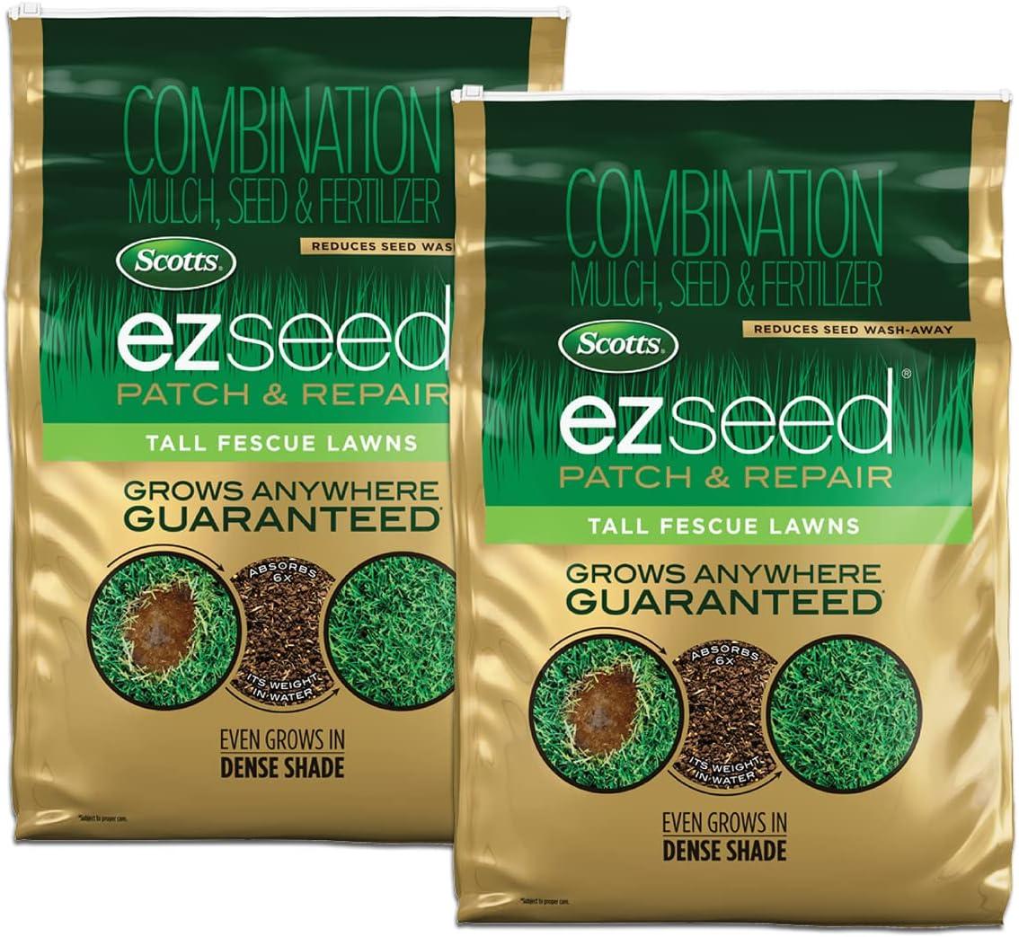 imageScotts EZ Seed Patch and Repair Tall Fescue Lawns 375 lb  Combination Mulch Seed and Fertilizer  Tackifier Reduces Seed WashAway  Mix Covers up to 85 sq ft10 lb