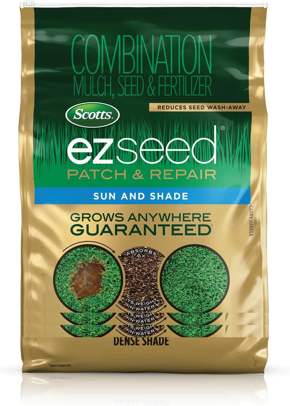 imageScotts EZ Seed Patch and Repair Tall Fescue Lawns 375 lb  Combination Mulch Seed and Fertilizer  Tackifier Reduces Seed WashAway  Mix Covers up to 85 sq ft40 lb