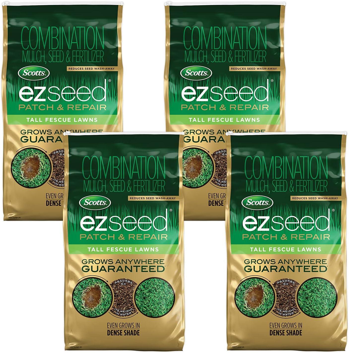 imageScotts EZ Seed Patch and Repair Tall Fescue Lawns 375 lb  Combination Mulch Seed and Fertilizer  Tackifier Reduces Seed WashAway  Mix Covers up to 85 sq ft10 lb