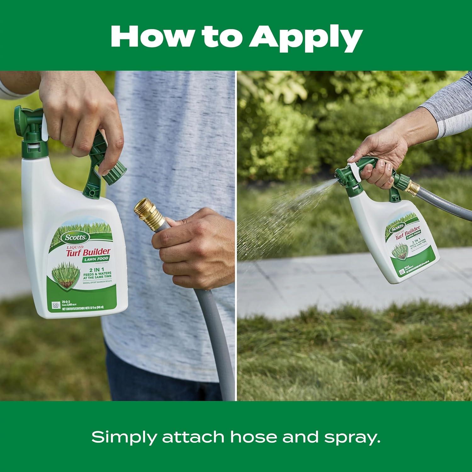 imageScotts Liquid Turf Builder 2 Step LawnCare with Plus 2 Weed Control and Food LiquidWeed and Feed and Fertilizer 32 ozLiquid Bundle