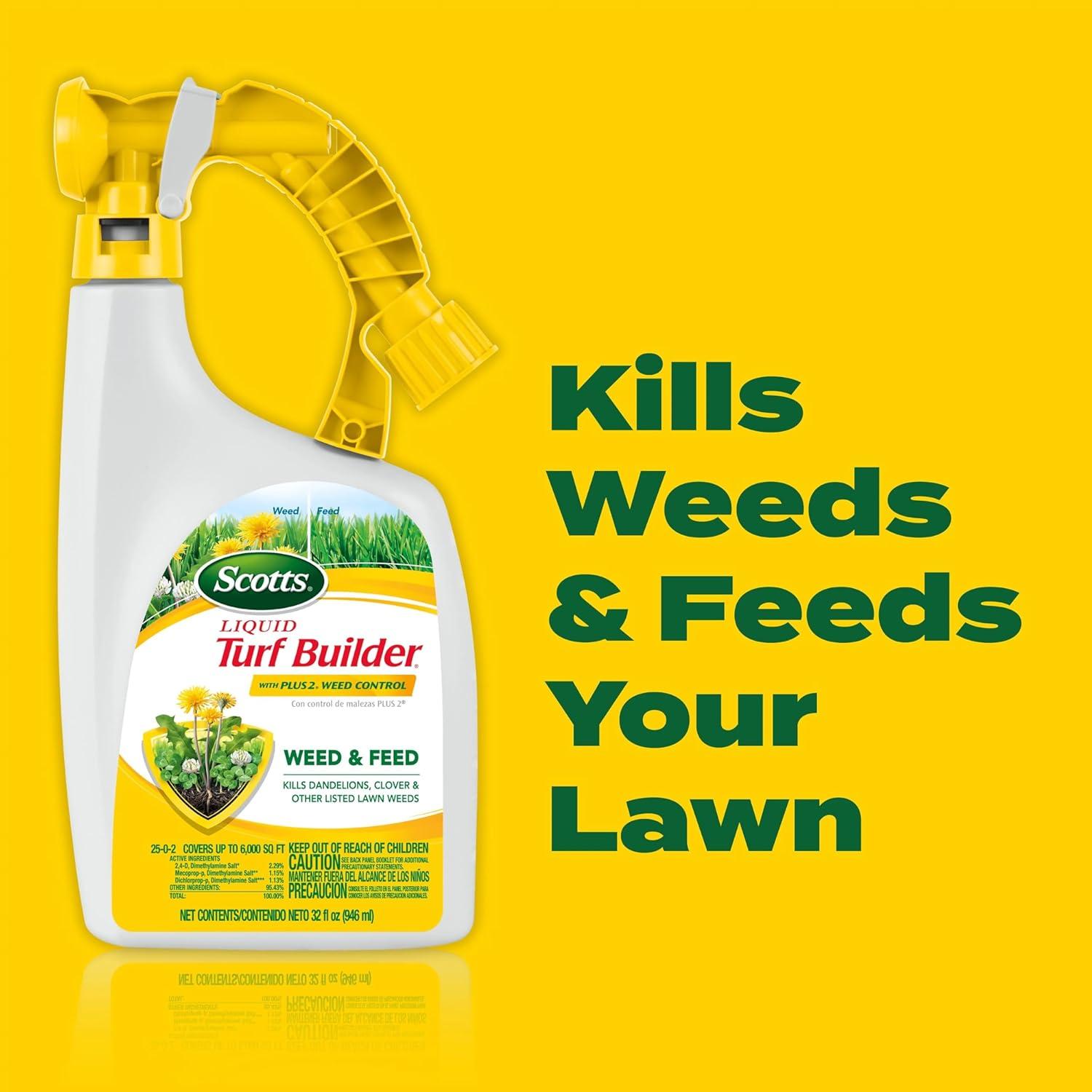 imageScotts Liquid Turf Builder 2 Step LawnCare with Plus 2 Weed Control and Food LiquidWeed and Feed and Fertilizer 32 ozLiquid Bundle