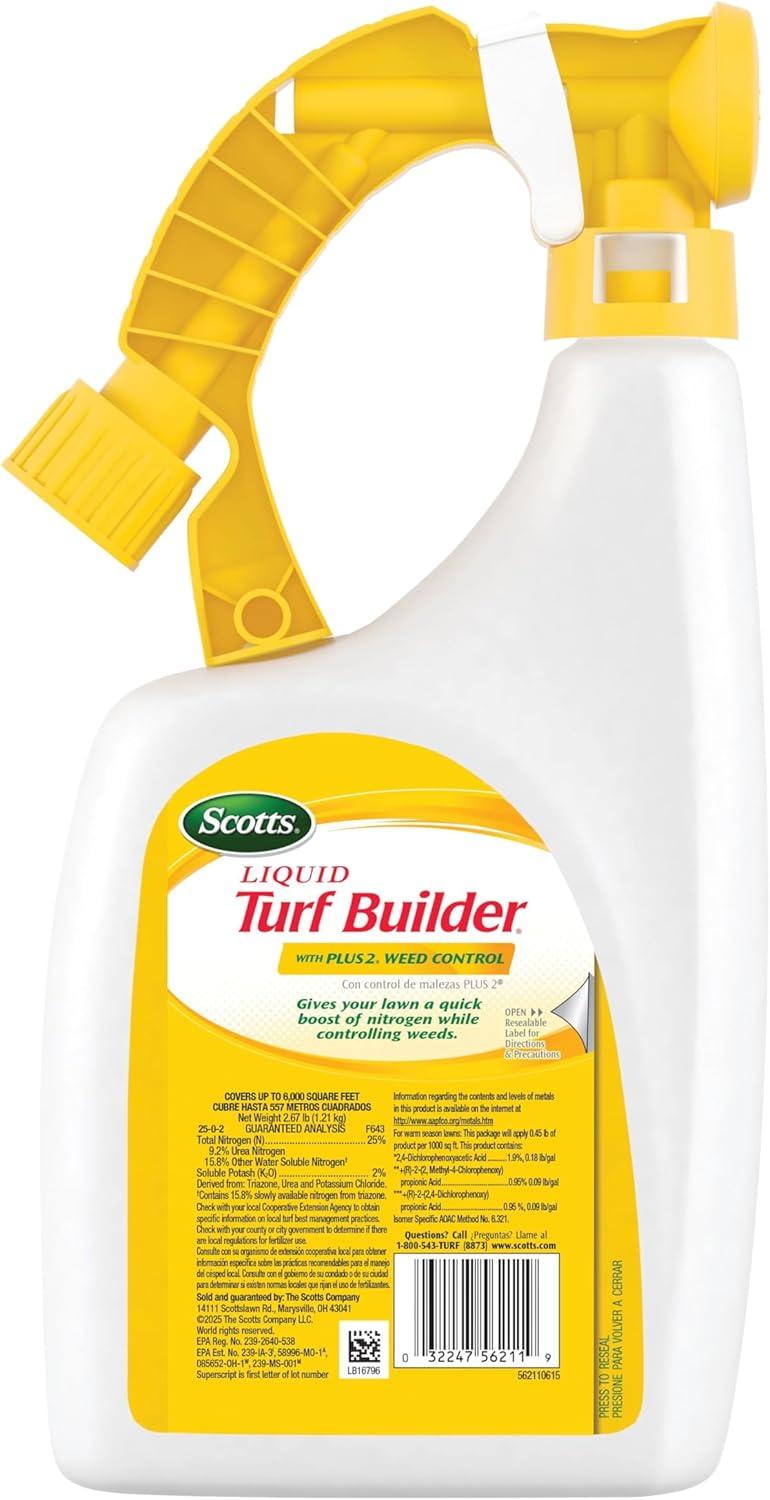 imageScotts Liquid Turf Builder 2 Step LawnCare with Plus 2 Weed Control and Food LiquidWeed and Feed and Fertilizer 32 ozLiquid Bundle