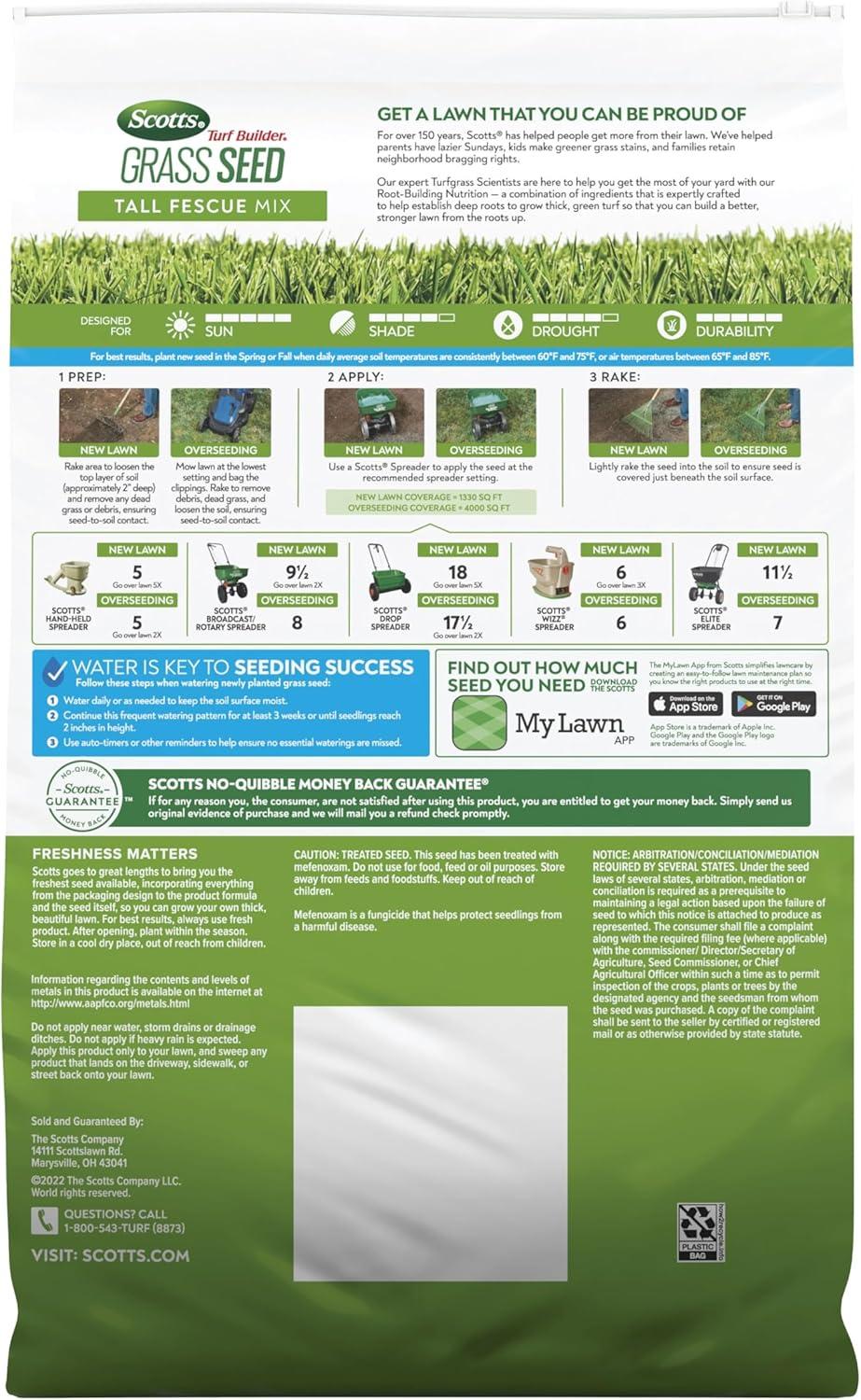 imageScotts Professional Turfgrass Seed Tall Fescue Mix Uncoated 999 Weed Free 50 lbs16 lb