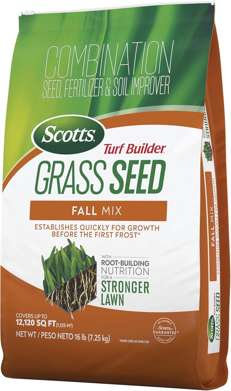 imageScotts Turf Builder Grass Seed Fall Mix Grass Seed Mix with Fertilizer and Soil Improver 16 lbs16 lb