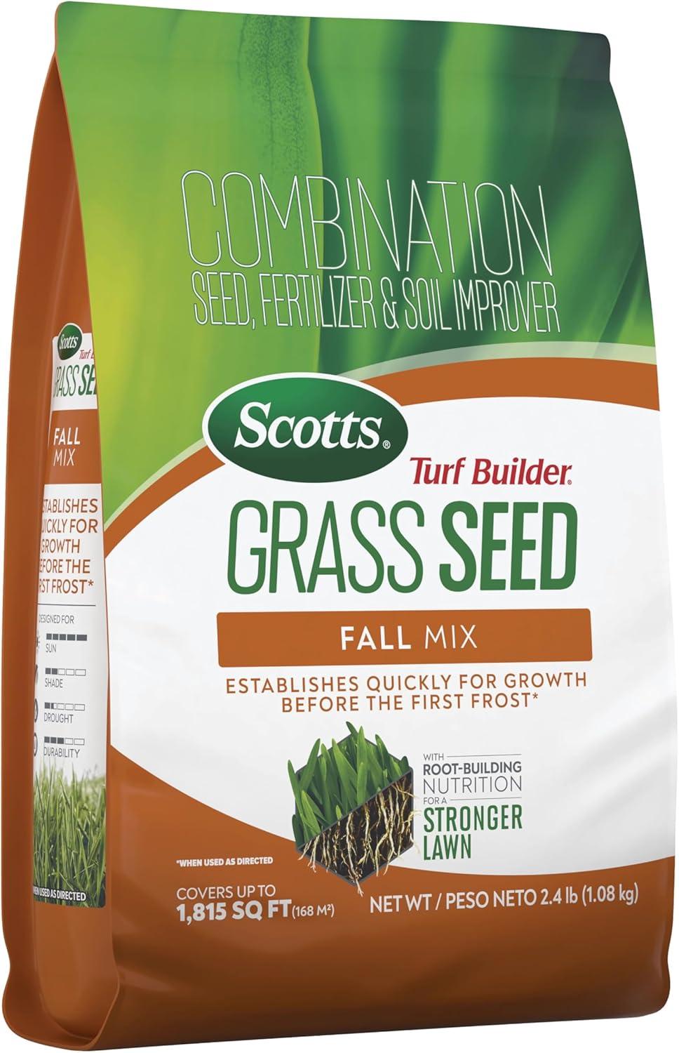 imageScotts Turf Builder Grass Seed Fall Mix Grass Seed Mix with Fertilizer and Soil Improver 16 lbs24 lb