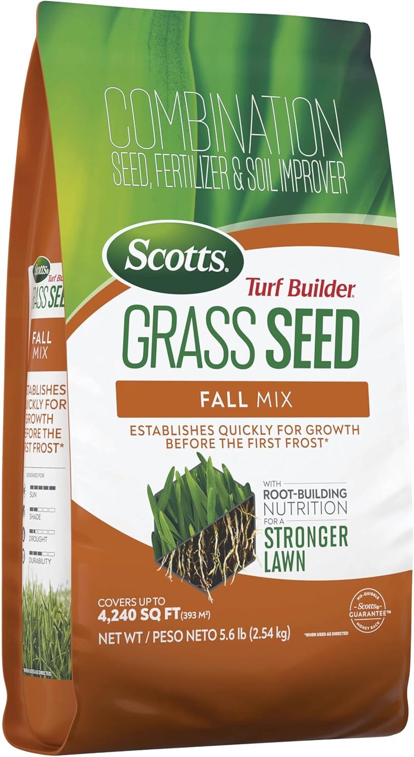 imageScotts Turf Builder Grass Seed Fall Mix Grass Seed Mix with Fertilizer and Soil Improver 16 lbs56 lb