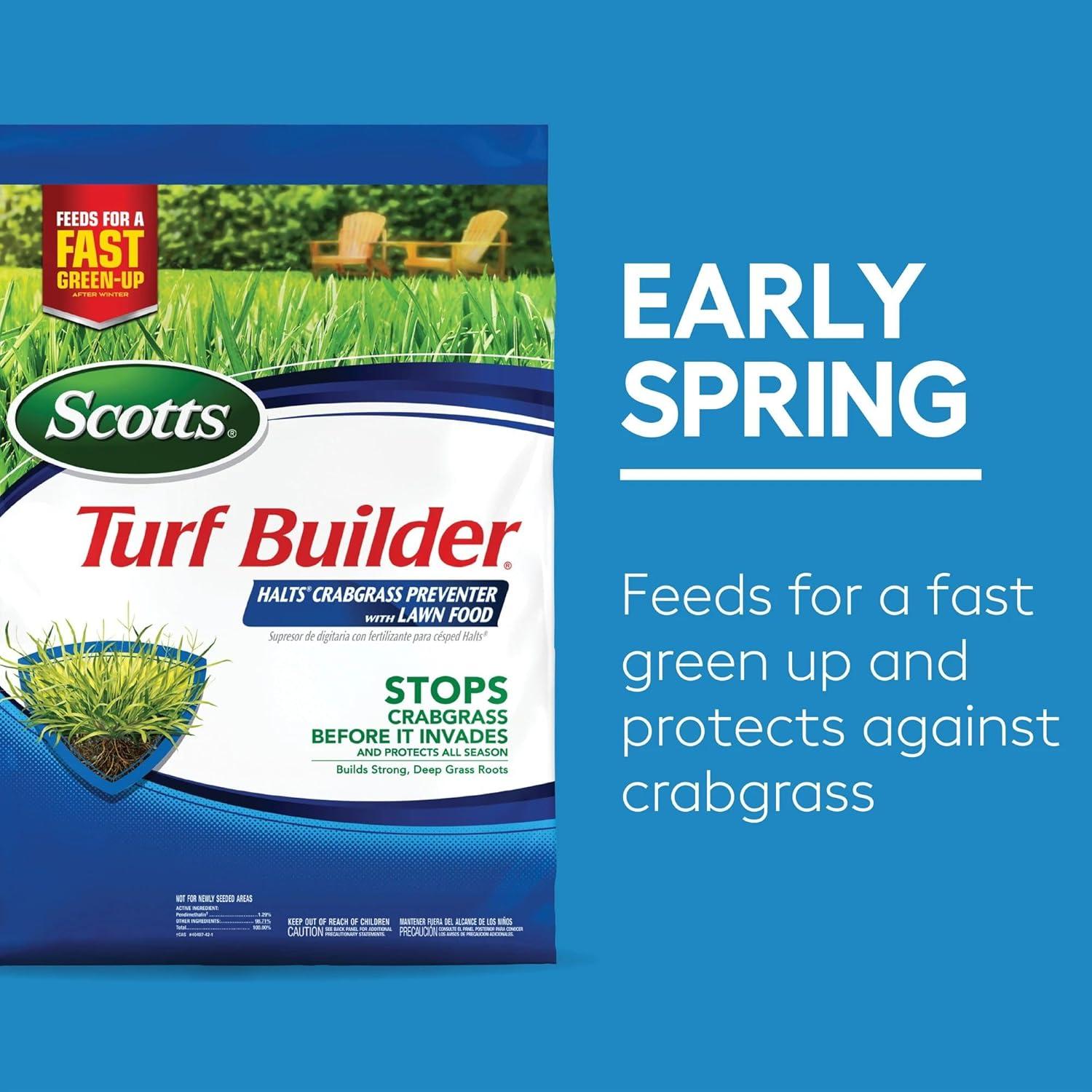 imageScotts Turf Builder Halts Crabgrass Preventer Weed ampamp Feed5 SummerGuard and WinterGuard 4 Bag Bundle Small Lawns VB023074 Step