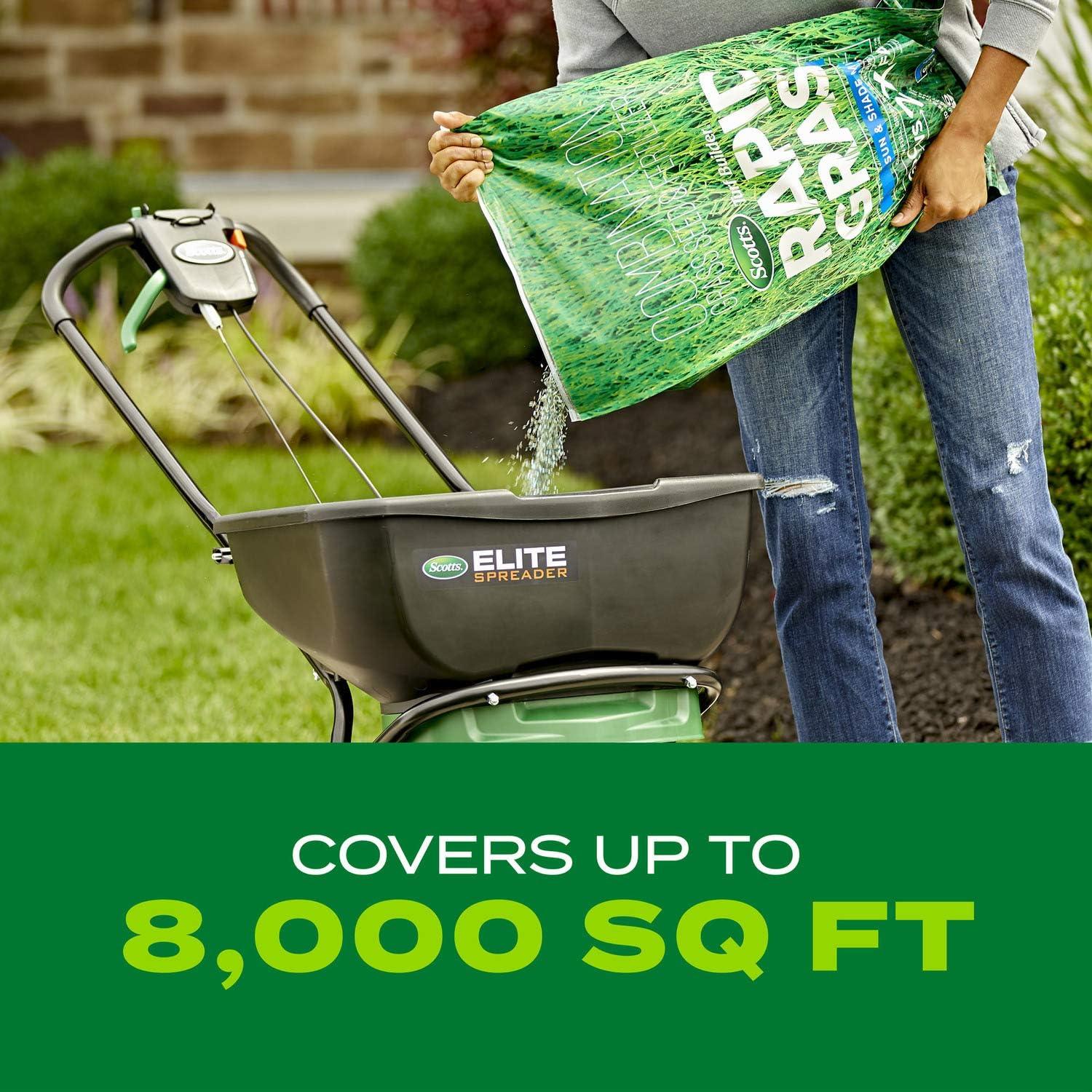 imageScotts Turf Builder Rapid Grass Sun ampamp Shade Mix Combination Seed and Fertilizer Grows Green Grass in Just Weeks 56 lbs16 lb