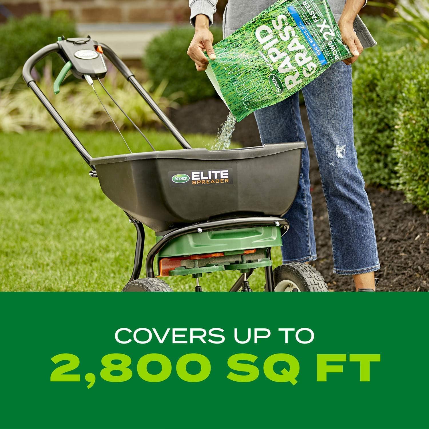 imageScotts Turf Builder Rapid Grass Sun ampamp Shade Mix Combination Seed and Fertilizer Grows Green Grass in Just Weeks 56 lbs56 lb
