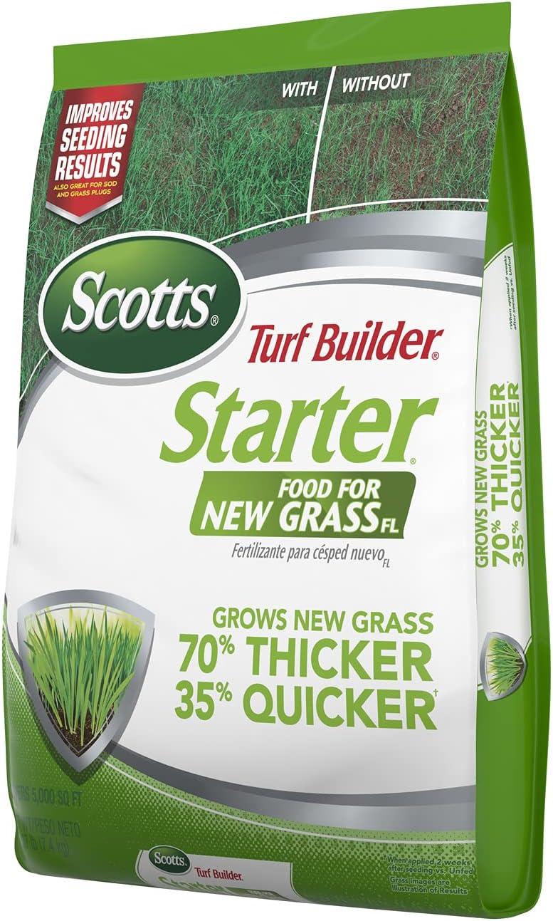 imageScotts Turf Builder Starter Fertilizer for New Grass Use When Planting Seed 5000 sq ft 15 lbsFlorida