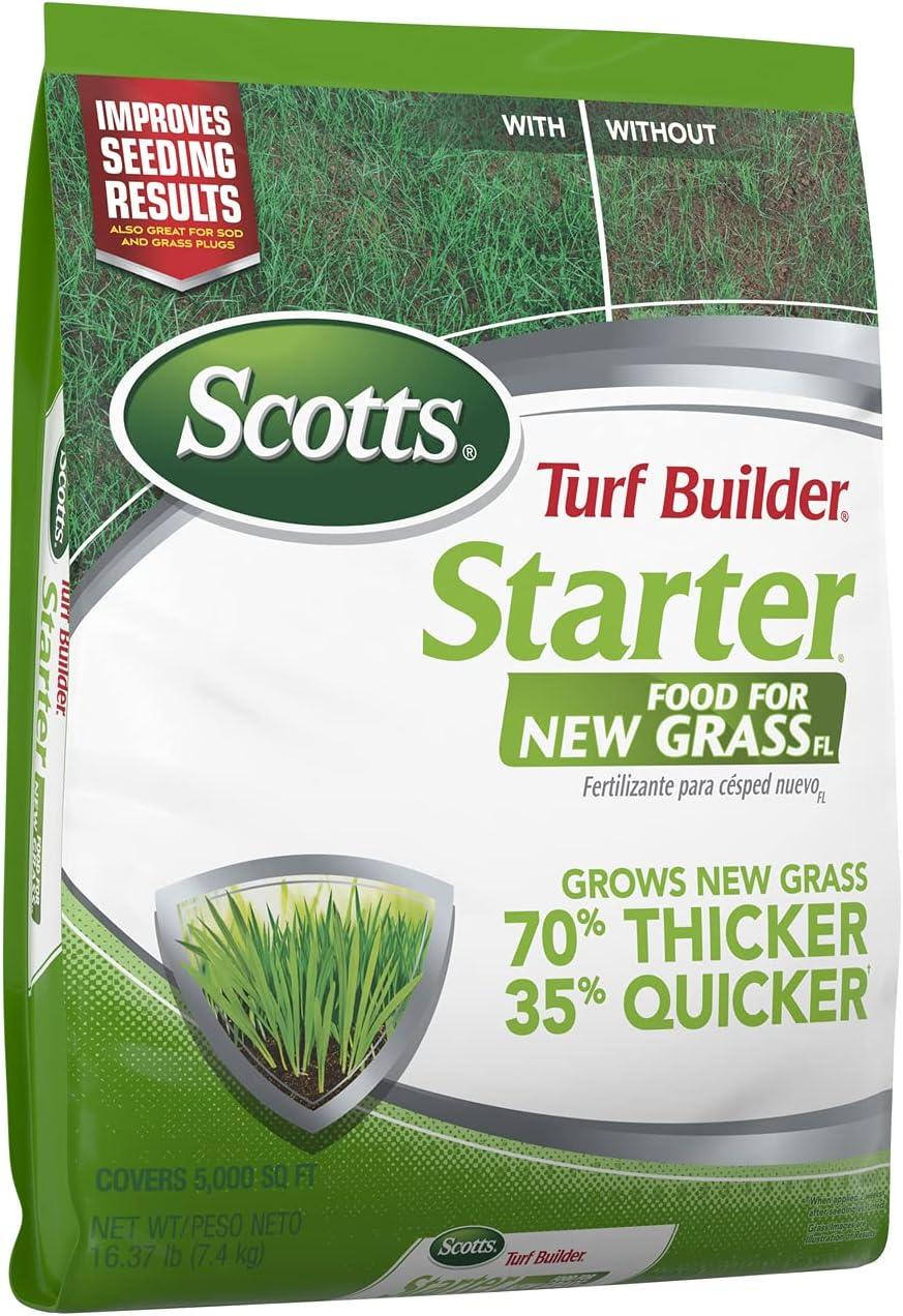 imageScotts Turf Builder Starter Fertilizer for New Grass Use When Planting Seed 5000 sq ft 15 lbsFlorida