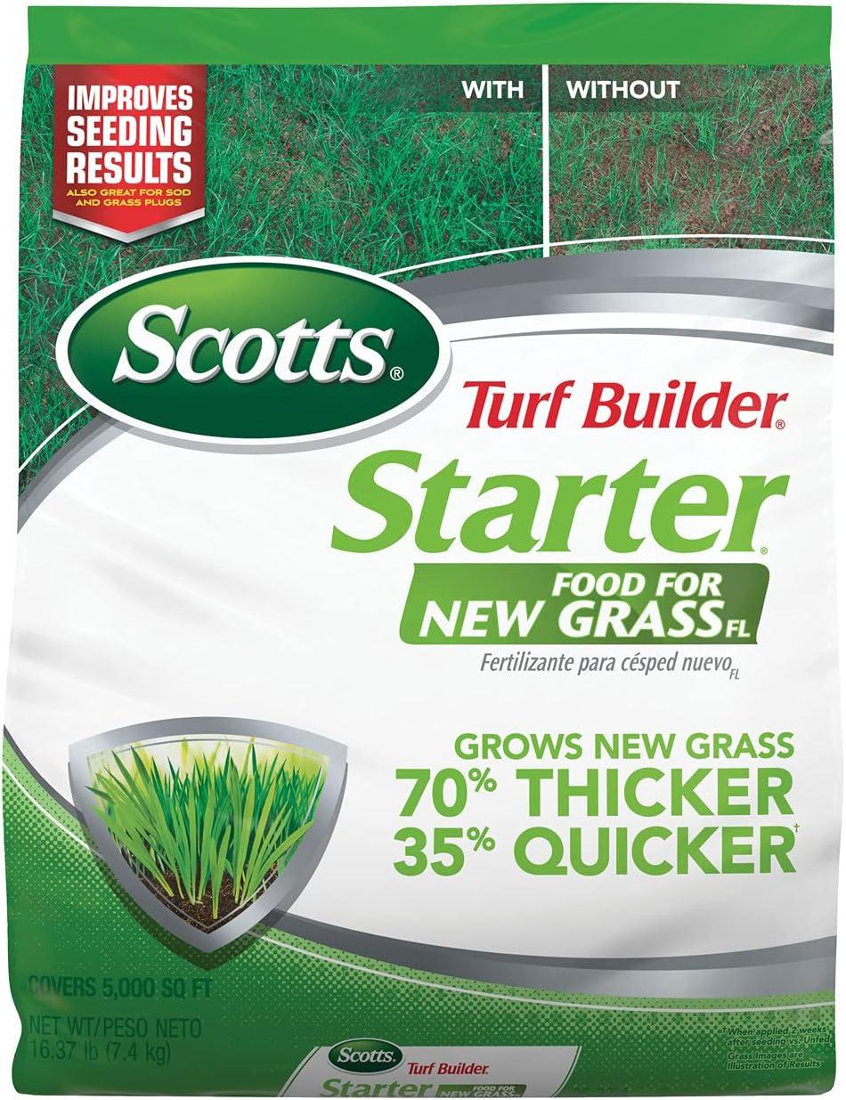 imageScotts Turf Builder Starter Fertilizer for New Grass Use When Planting Seed 5000 sq ft 15 lbsFlorida