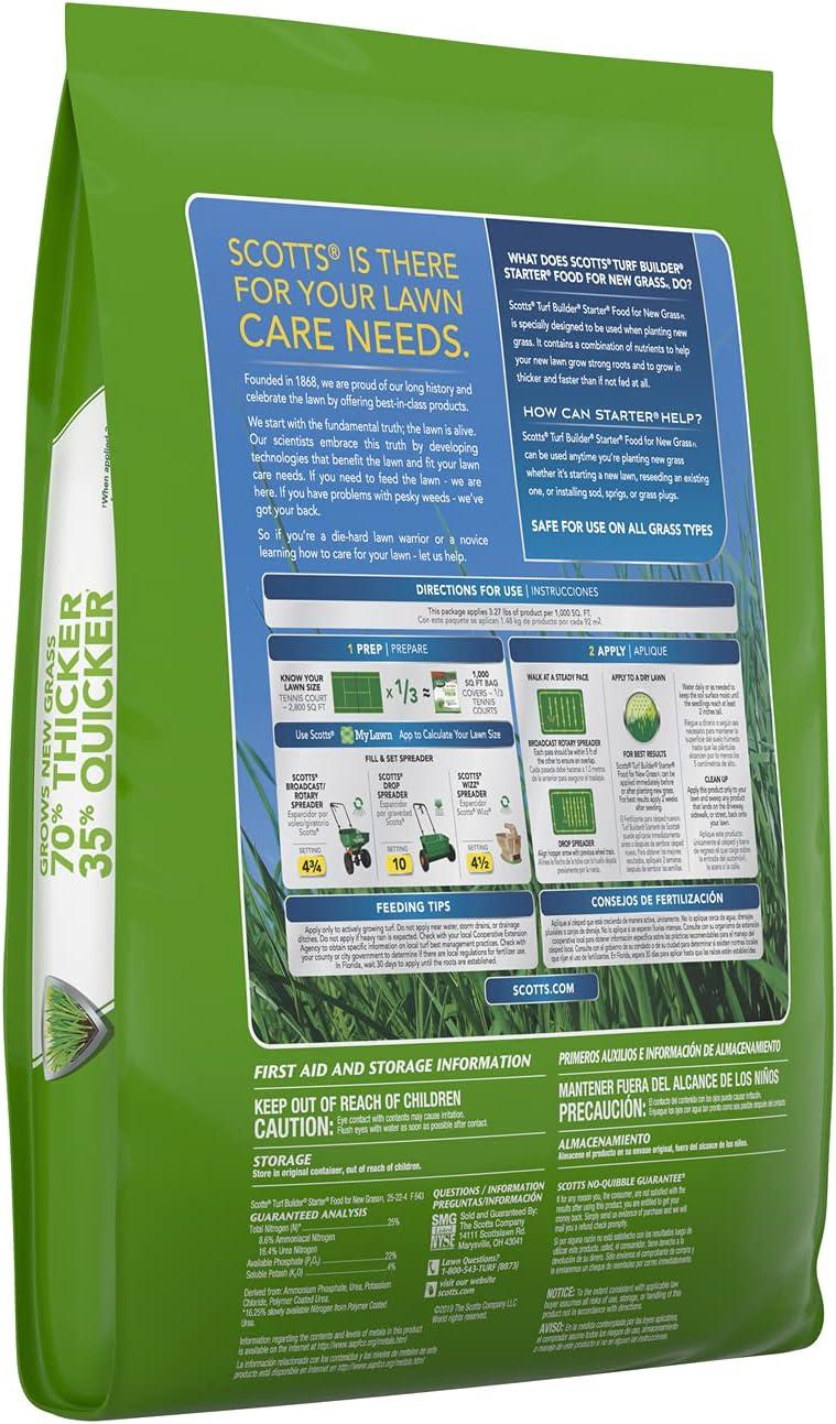 imageScotts Turf Builder Starter Fertilizer for New Grass Use When Planting Seed 5000 sq ft 15 lbsFlorida