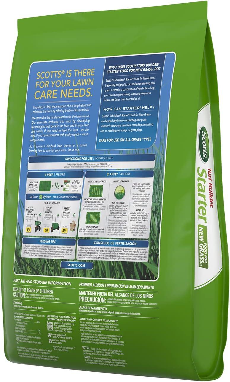 imageScotts Turf Builder Starter Fertilizer for New Grass Use When Planting Seed 5000 sq ft 15 lbsFlorida