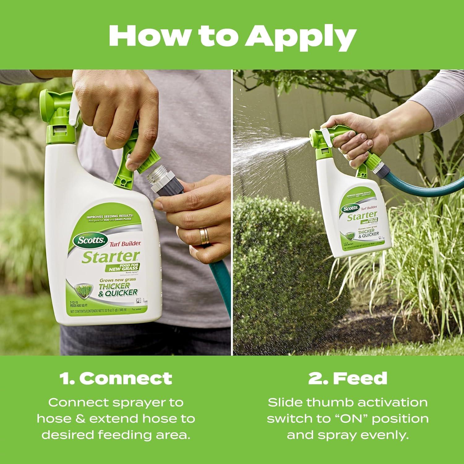 imageScotts Turf Builder Starter Fertilizer for New Grass Use When Planting Seed 5000 sq ft 15 lbsLiquid Starter Lawn Fertilizer