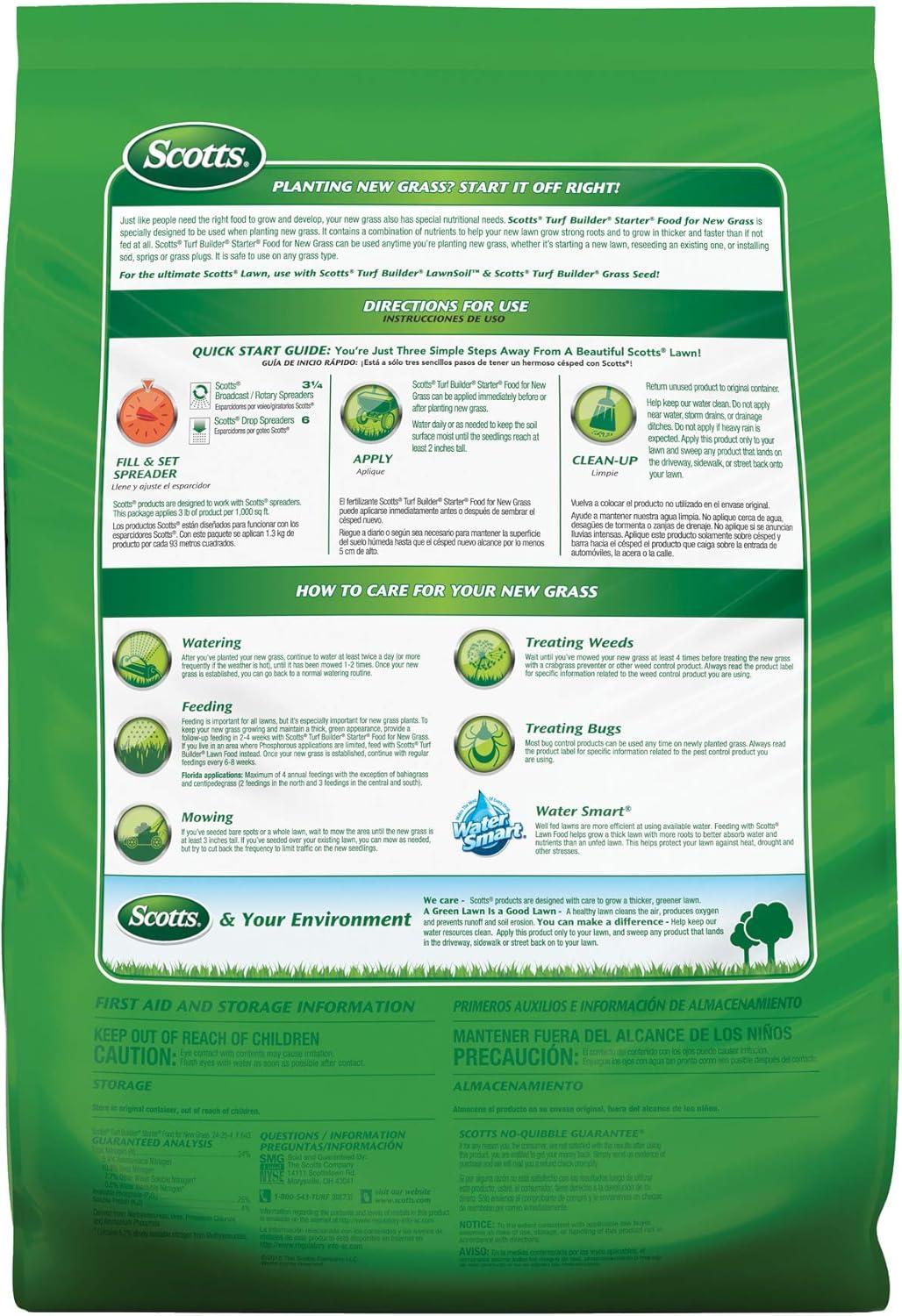 imageScotts Turf Builder Starter Fertilizer for New Grass Use When Planting Seed 5000 sq ft 15 lbsStandard