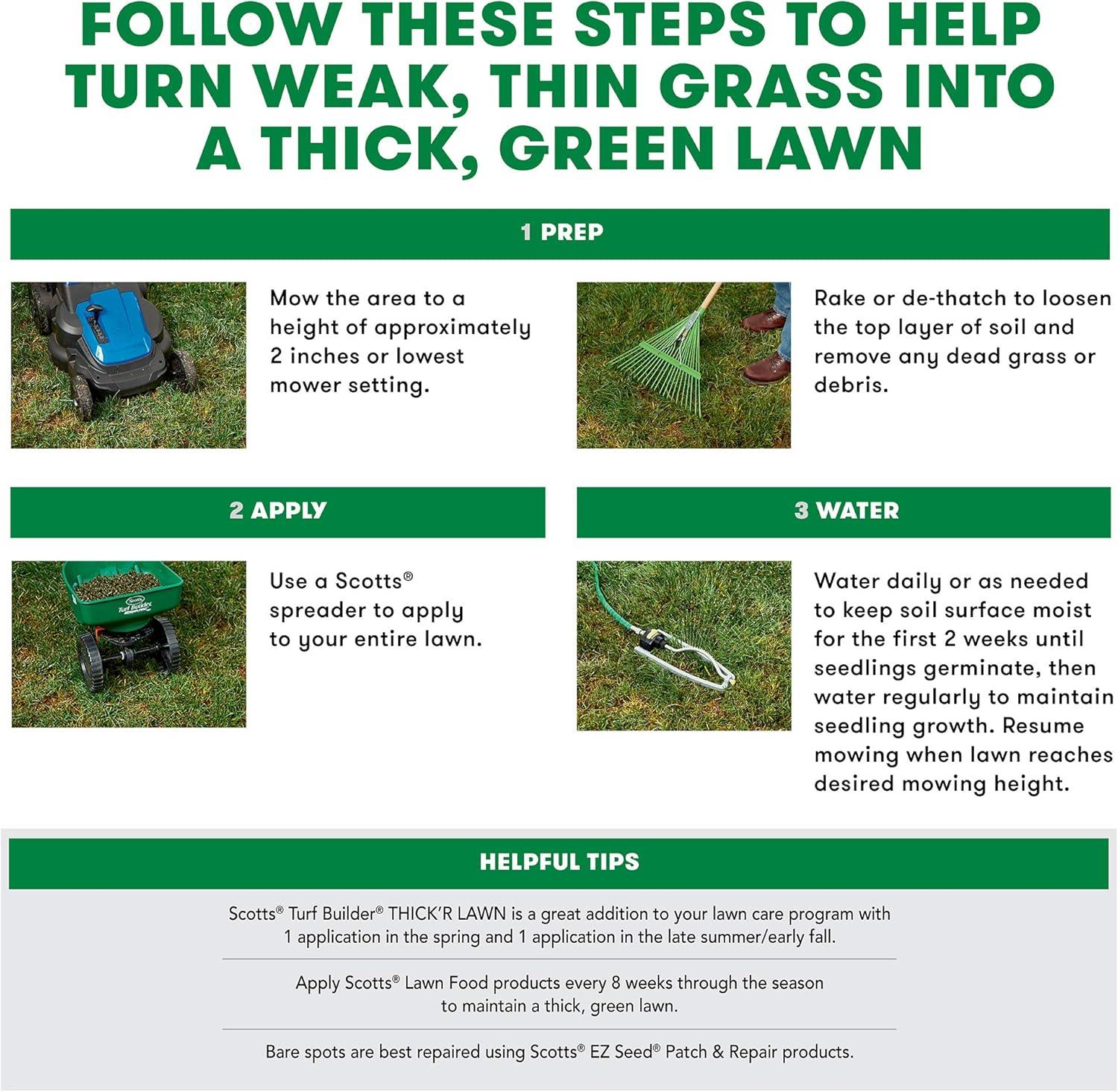 imageScotts Turf Builder THICKR LAWN Grass Seed Fertilizer and Soil Improver for Bermudagrass 1200 sq ft 12 lbs40 lb