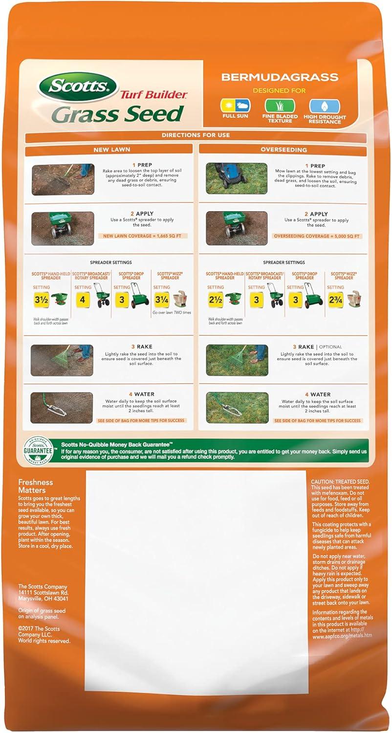 imageScotts Turf Builder THICKR LAWN Grass Seed Fertilizer and Soil Improver for Bermudagrass 1200 sq ft 12 lbs5 lb
