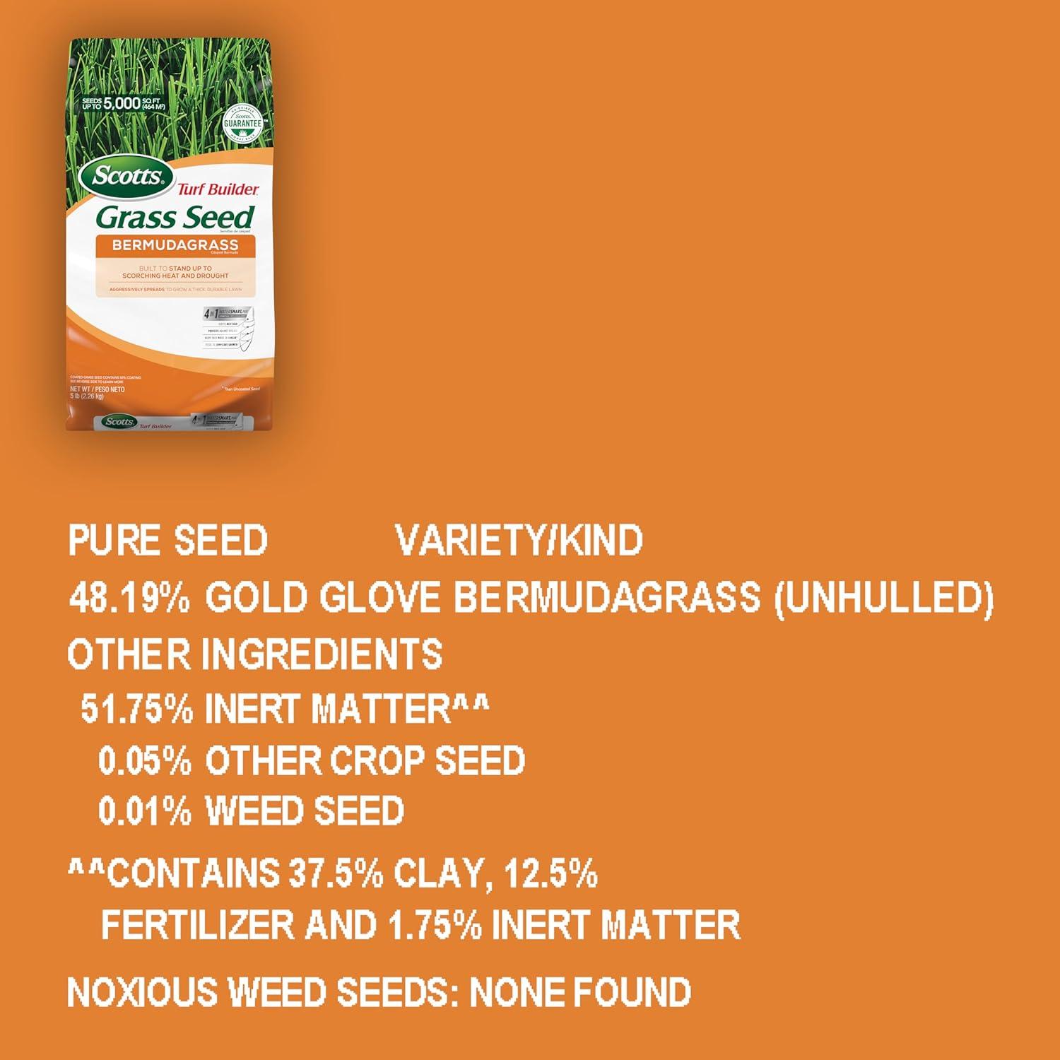 imageScotts Turf Builder THICKR LAWN Grass Seed Fertilizer and Soil Improver for Bermudagrass 1200 sq ft 12 lbs5 lb