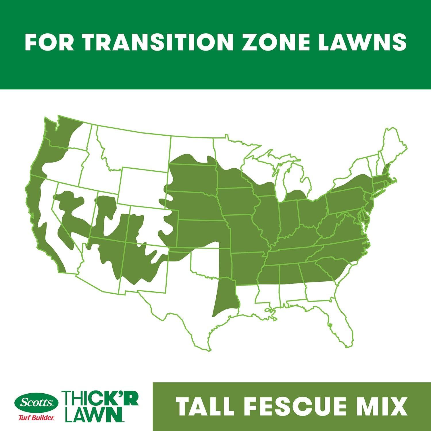 imageScotts Turf Builder THICKR LAWN Grass Seed Fertilizer and Soil Improver for Tall Fescue 1200 sq ft 12 lbs12 lb 2Pack