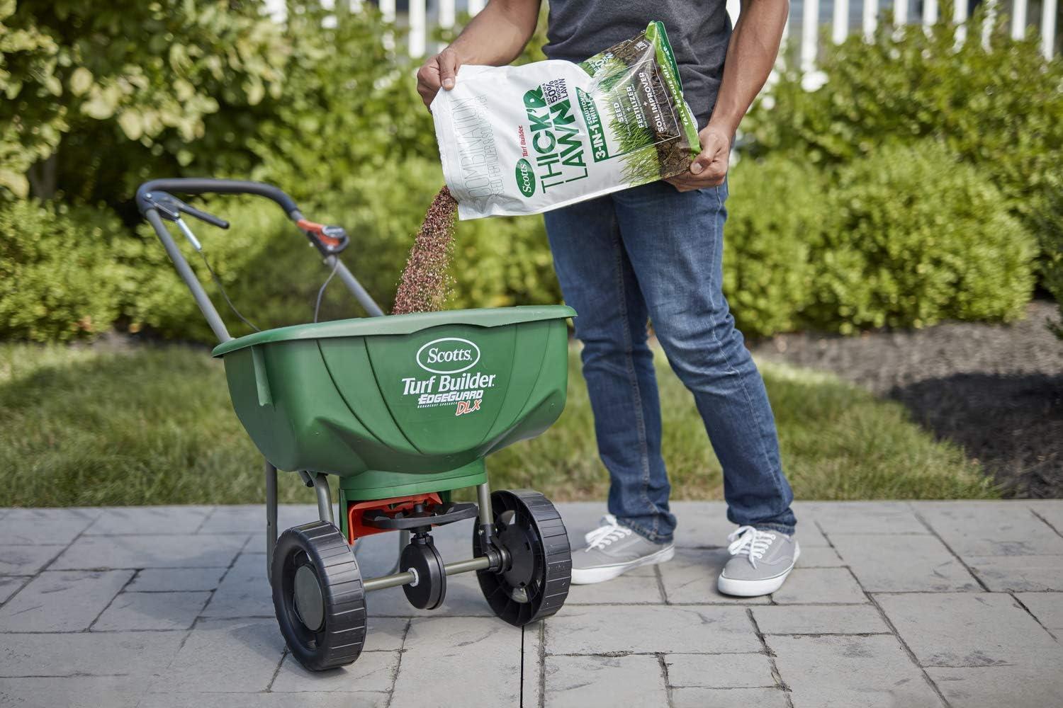 imageScotts Turf Builder THICKR LAWN Grass Seed Fertilizer and Soil Improver for Tall Fescue 1200 sq ft 12 lbs12 lb