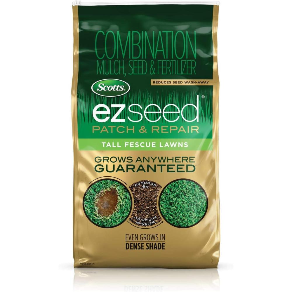 imageScotts EZ Seed Patch and Repair Tall Fescue Lawns 375 lb  Combination Mulch Seed and Fertilizer  Tackifier Reduces Seed WashAway  Mix Covers up to 85 sq ft10 lb