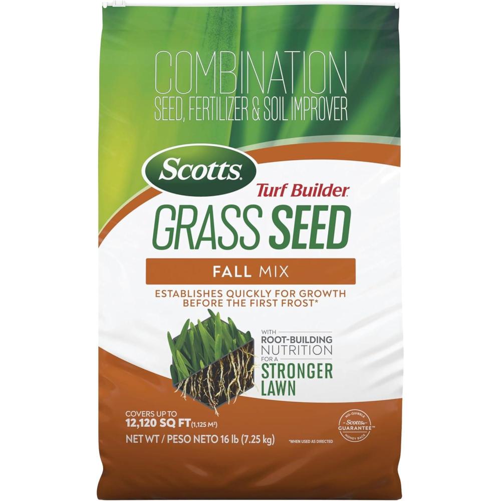 imageScotts Turf Builder Grass Seed Fall Mix Grass Seed Mix with Fertilizer and Soil Improver 16 lbs16 lb
