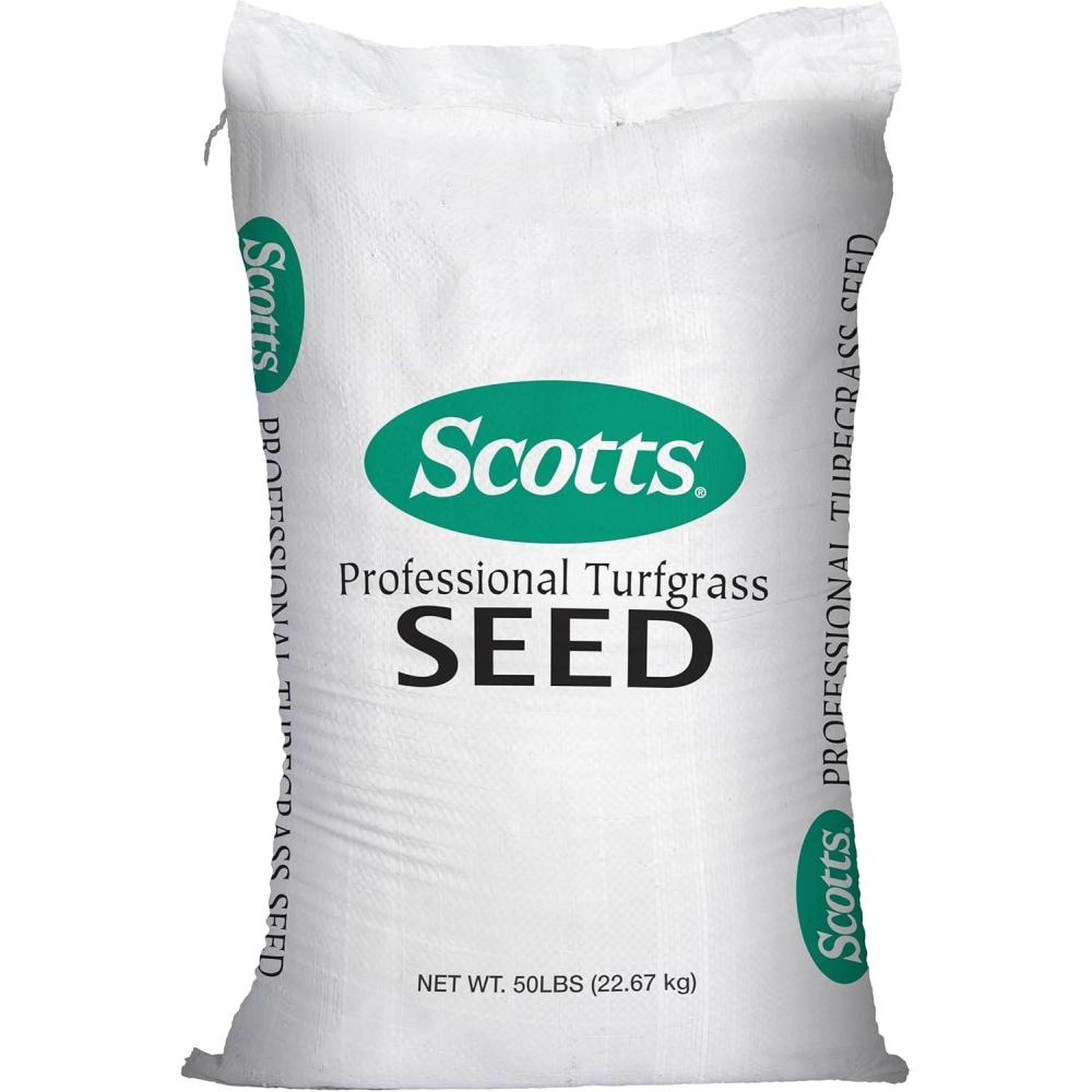 imageScotts Turf Builder Grass Seed Sun ampamp Shade Mix with Fertilizer and Soil Improver Thrives in Many Conditions 32 lbs50 lb