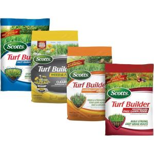 imageScotts Turf Builder Halts Crabgrass Preventer Weed ampamp Feed5 SummerGuard and WinterGuard 4 Bag Bundle Small Lawns VB023074 Step