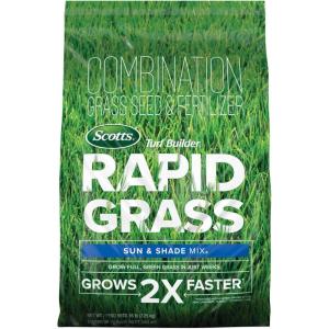 imageScotts Turf Builder Rapid Grass Sun ampamp Shade Mix Combination Seed and Fertilizer Grows Green Grass in Just Weeks 56 lbs16 lb