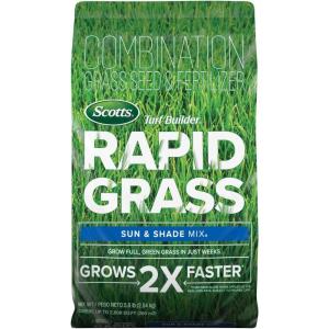 imageScotts Turf Builder Rapid Grass Sun ampamp Shade Mix Combination Seed and Fertilizer Grows Green Grass in Just Weeks 56 lbs56 lb
