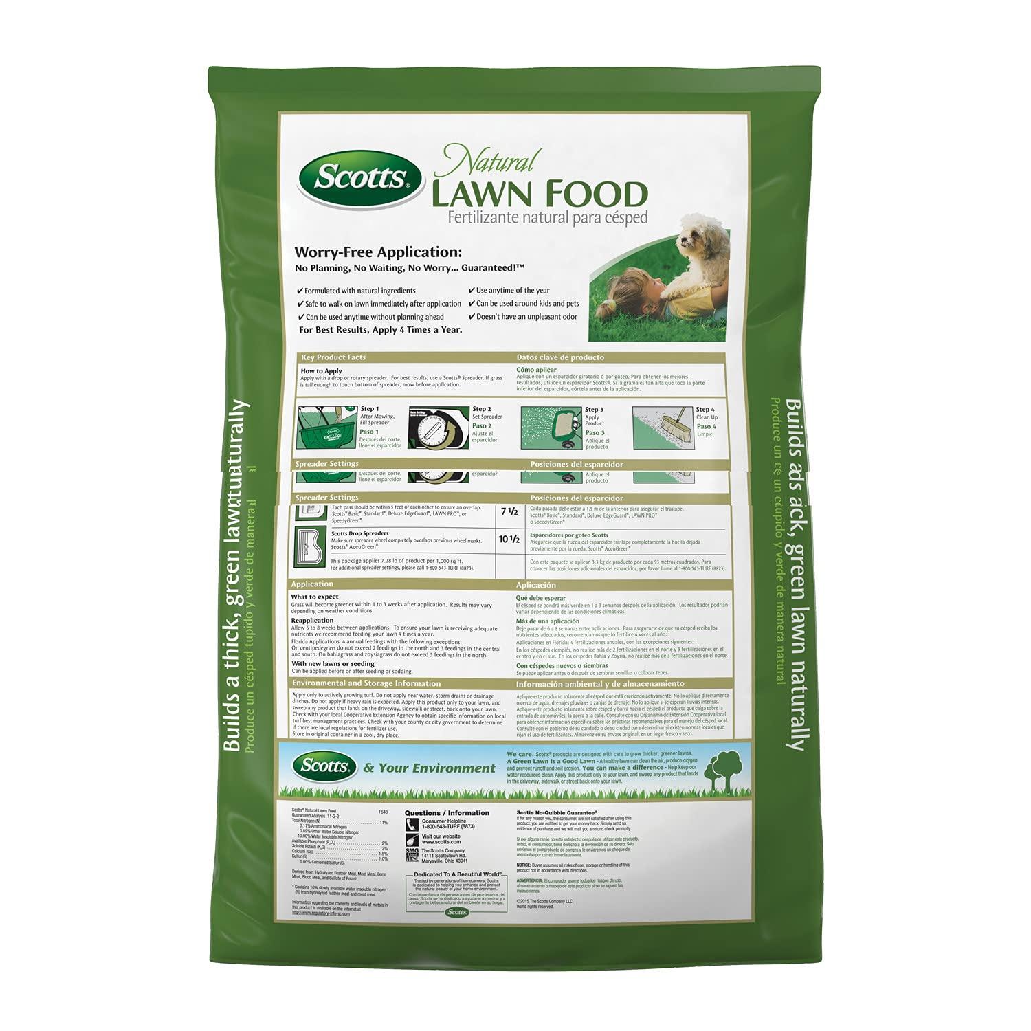 imageScotts Natural Lawn Food Lawn Fertilizer For All Grass Types Apply Any Season OMRI Listed Covers 4000 sq ft 291 lbs2 Pack