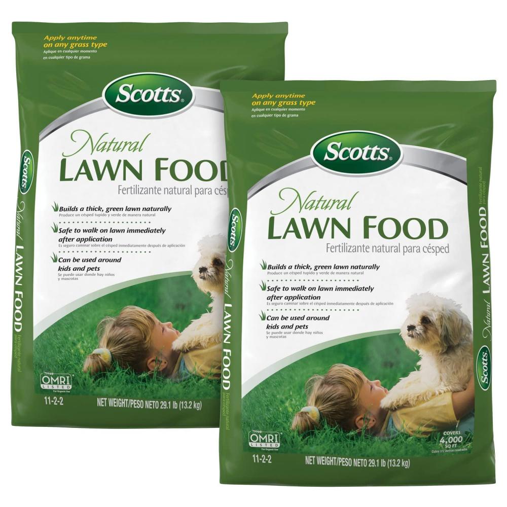 imageScotts Natural Lawn Food Lawn Fertilizer For All Grass Types Apply Any Season OMRI Listed Covers 4000 sq ft 291 lbs2 Pack
