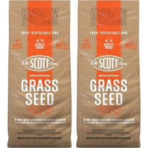 imageOM Scott and Sons Tall Fescue Blend Grass Seed Fertilizer and Soil Improver Naturally Crowds Out Weeds Covers Up to 2000 sq ft 8 lbs2 Pack