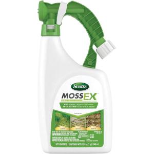 imageScotts MossEx 3in1 Ready Spray Kills Moss Algae and Lichens Fast Acting Use on Lawns Roofs and Patios 32 fl oz