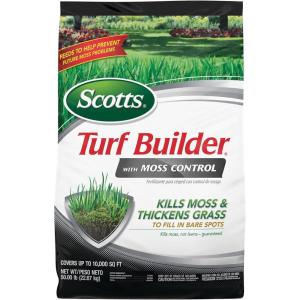imageScotts Turf Builder with Moss Control Moss Killer and Lawn Fertilizer Covers Up to 5000 sq ft 25 lbs10 000 sq ft