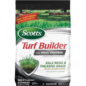 imageScotts Turf Builder with Moss Control Moss Killer and Lawn Fertilizer Covers Up to 5000 sq ft 25 lbs5 000 sq ft