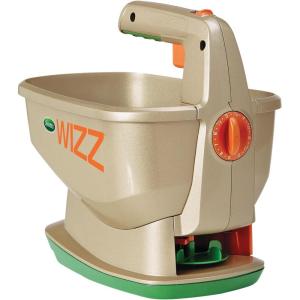 imageScotts Wizz Spreader for Grass Seed Weed and Feed Fertilizer Salt and Ice Melt Handheld Spreader Holds up to 2500 sq ft of Product1 Pack