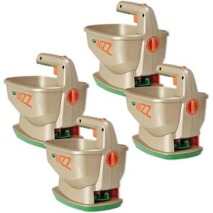 imageScotts Wizz Spreader for Grass Seed Weed and Feed Fertilizer Salt and Ice Melt Handheld Spreader Holds up to 2500 sq ft of Product4 Pack