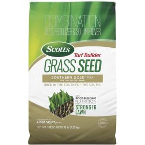 imageScotts EZ Seed Patch ampamp Repair Southern Gold Blend for Tall Fescue Lawns Mulch Grass Seed and Fertilizer for Bare Spots and Repair Bred for The South 20 lbs16 lb