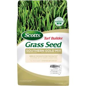 imageScotts EZ Seed Patch ampamp Repair Southern Gold Blend for Tall Fescue Lawns Mulch Grass Seed and Fertilizer for Bare Spots and Repair Bred for The South 20 lbs7 lb